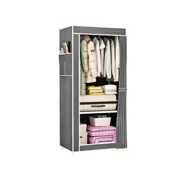 Imagem de Closet Dobrável com Capa em Tecido Impermeável e Divisórias Internas Aço Cinza
