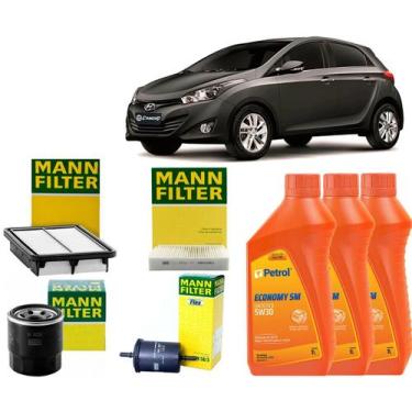Imagem de Kit Troca De Óleo 5w30 e Filtros Hyundai Hb20 e Hb20s 1.0 12v 2014 201