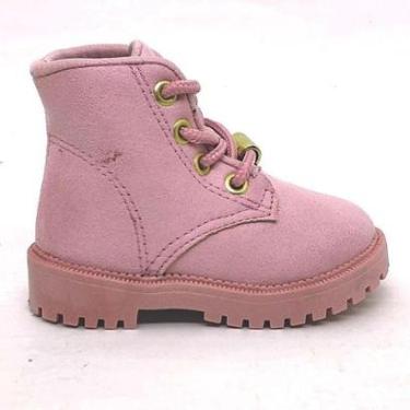 Imagem de Bota Coturno Feminino Bebe Molekinha Camurça Rosa 38994-Unissex
