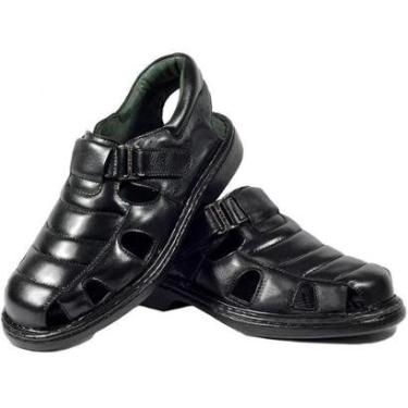 Imagem de Sandália Masculina Couro Resistente Conforto Casual-Masculino