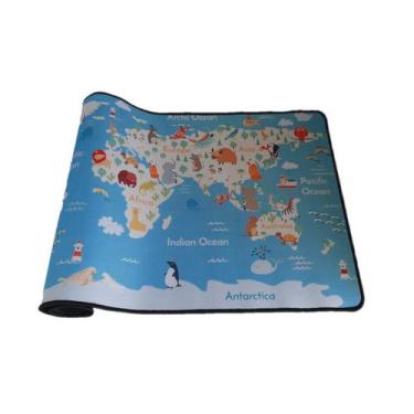 Imagem de MOUSE PAD GAMER SPEED GRANDE 70x35CM  - MAPA MUNDI ANIMAIS - Exbom