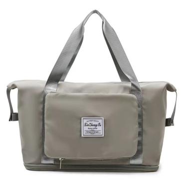 Imagem de Bolsa De Viagem Multifuncional Dobrável De Grande Capacidade Impermeável Bolsa Para Viagem Bolsa Viagem Cinza