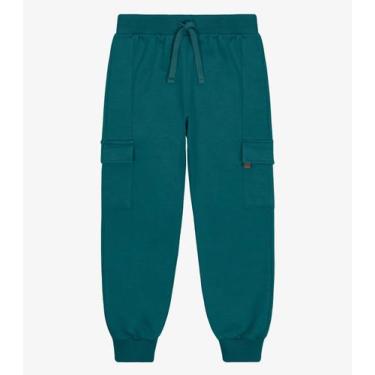 Imagem de Calça Infantil Menino Moletom Felpa Trick Nick Verde, 16, Verde