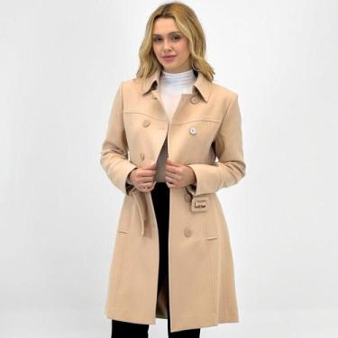 Imagem de Casaco Malise Longo Executive Feminino, 48, Nude