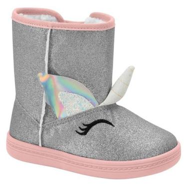 Imagem de Bota Molekinha 2127.207 Forrada Lã Pelinho Infantil, 18, Prata
