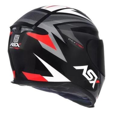 Imagem de Capacete ASX Eagle Street preto/vermelho/branco, 62