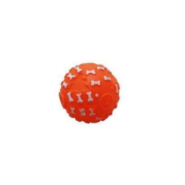 Imagem de Brinquedo para Cães Bola Osso com Som  7 cm de Ø - KOPECK, Laranja