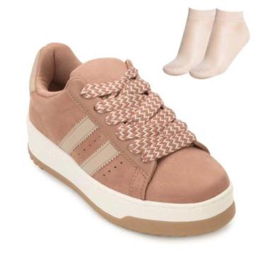 Imagem de Tênis Casual Ramarim e Meia RM25-259, Caramelo, Bege, 37