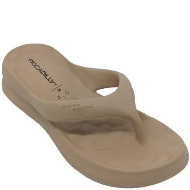 Imagem de Chinelo Piccadilly Feminino Confortável com Plataforma 4,5cm, Nude cla