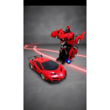 Imagem de Carro Controle Remoto Que Transforma Em Robô Vermelho - Congratulation