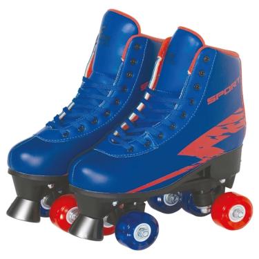 Imagem de Patins Ajustável 4 Rodas Com Luzes Azul Fenix