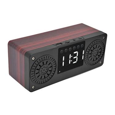 Imagem de EBTOOLS Alto-falante retrô de madeira, alto-falante de madeira vintage portátil, alto-falante de subwoofer estéreo 360°, para casa, quarto, escritório