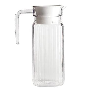 Imagem de Jarra de acrílico de 800 ml com tampa hermética, garrafa segura de água quente/fria com alça – Jarra de bebidas para sucos caseiros e chá gelado