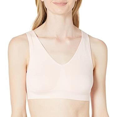 Imagem de Bali Um sutiã sem fio U liso, sutiã modelador sem bojo sem costura, sutiã pulôver com faixa inferior que não enrola e alças que não apertam, Rosa rosado, G