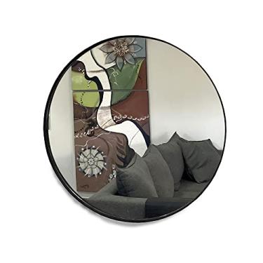 Imagem de Espelho Redondo 40cm Com Moldura Cor:Preto