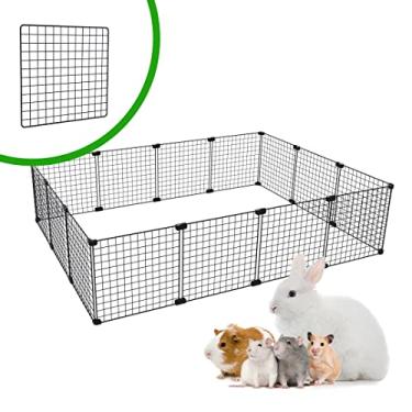 Imagem de CERCADO ARAMADO PET PORQUINHO DA ÍNDIA HAMSTER TWISTER 90X120X30 MALHA 2,5X2,5 PRETO