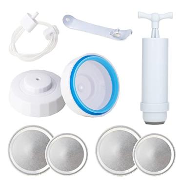 Imagem de Saker Kit de vedação de frascos e acessórios de mangueira, seladores a vácuo para suprimentos de conserva e armazenamento de alimentos, kit de conservas com frascos de vidro de boca larga