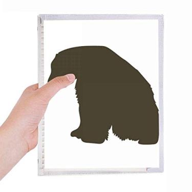Imagem de Caderno de retrato de animal de urso polar preto, diário de folhas soltas recarregável, papelaria