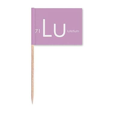 Imagem de Elementos Químicos Mesa Period Lanthanide Lútetium Lu Bandeiras Marcador Topper Decoração de Festa