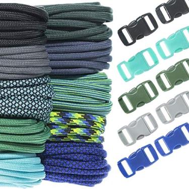 Imagem de Craft County Kits de artesanato de paracord 550 de 30 m – para todas as idades e níveis de habilidade – Crie pulseira de paracord, cordão, projetos de chaveiro (crisocola)