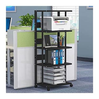Imagem de KIZQYN Suporte de impressora home office 5 camadas rack de impressora de piso prateleira cópia armário de mesa rack de armazenamento móvel quadro principal impressora de mesa multifuncional (cor: 5 camadas A2)