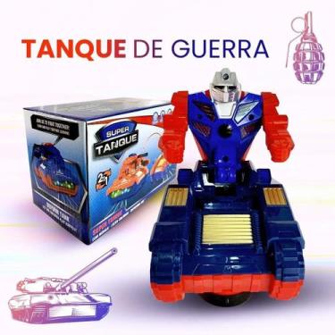 Imagem de Carrinho De Brinquedo Transformes  Tank De Guerra  Colorido Com Luz E