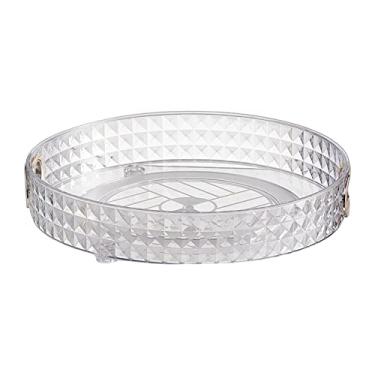 Imagem de Bandeja de Perfume de Mesa Prateleira Giratória Organizadora Bandeja de Suporte de Armazenamento de Cosméticos para Armário de Quarto, 1 Nível Limpar