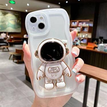 Imagem de para iPhone 14 13 Pro Max para iPhone 12 XR Wavy Edge Astronaut Stand Phone Case Soft Case Color Protective Case, Clear, para iphone 8