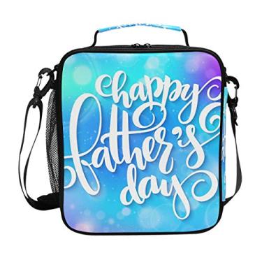 Imagem de Lancheira térmica para homens e mulheres, crianças, Happy Father's Day on Blur Lancheira Recipientes de Comida da Top Carpenter