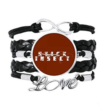 Imagem de OFFbb-USA Pulseira de insetos Fear Bamboo Stick Insetos Acessório Amor de couro torcido para presente