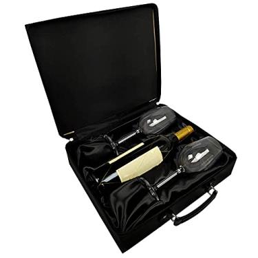 Imagem de Maleta Preta Ecológica com 2 Taças para Vinho