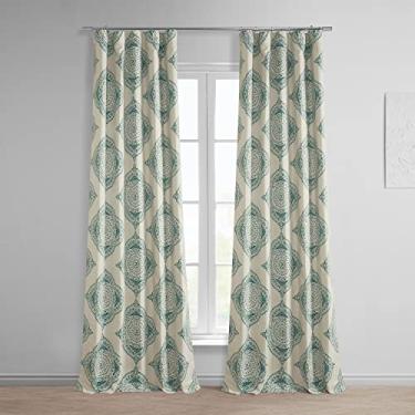 Imagem de HPD Half Price Drapes Cortinas de escurecimento de ambiente impressas para quarto, sala de estar 50 X 120, BOCH-KC27A-120 (1 painel) Henna Teal
