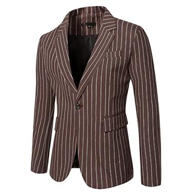 Imagem de Blazer masculino terno, blazer de casamento, vestido de um botão, jaqueta slim fit, casaco de lapela, G, M (busto: 105 cm)