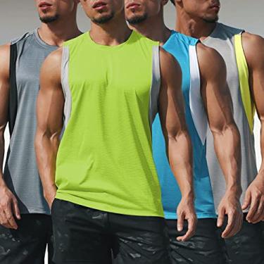 Imagem de yeacher Colete esportivo masculino respirável de secagem rápida emenda para a pele corrida fitness academia esportes camiseta top