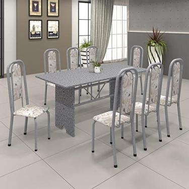 Imagem de Conjunto de Mesa 180x75cm Tampo Granito com 8 Cadeiras Lavínea Soma Móveis