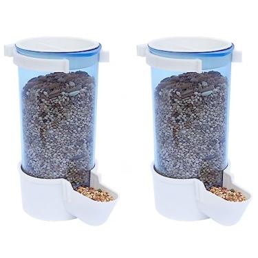 Imagem de 2 Comedouro Automático de Sementes 220ml Malha Larga Para Calopsitas Agapornis e Periquitos