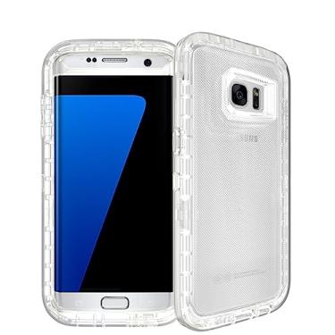 Imagem de Caso de volta Estojo Transparente Compatível com Samsung Galaxy S7 Edeg, Capa Protetora TPU Anti-Arranhões com Absorção de Choque + Traseira Transparente Fina (HD Clear) Capa Protetora para Telefone C