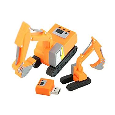 Imagem de Flash Drives USB em forma de escavadeira de 128 GB, pen drive USB 2.0, pen drives USB, pen drives, pen drive em U, disco pendrive USB (laranja)