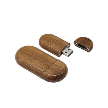 Imagem de Flash Drive USB de madeira de 64 GB, unidades USB cartão de memória, pen drive USB 2.0, pen drive, armazenamento de data, pendrive, armazenamento externo (nogueira)