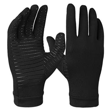 Imagem de AMLESO Luvas de compressão para artrite com dedos inteiros respiráveis, luvas de cobre confortáveis e usáveis, para aliviar a dor nas mãos, tendinite no trabalho diário – G