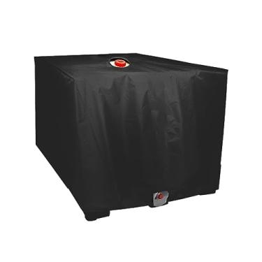 Imagem de J&C IBC Tote Cover Waterproof 420D Water Storage Tank Cover Fade Resistant Tote Cover for 275 Gallon Water Container Dustproof Patio Water Barrel Cover for Outdoor IBC 1000 Liter