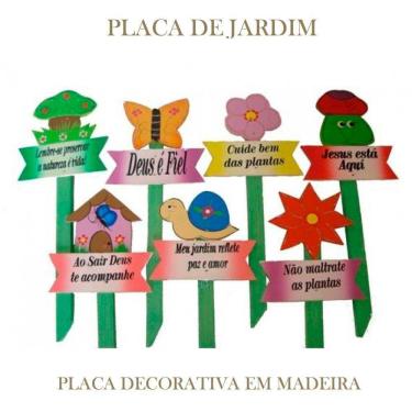 Imagem de Placa Frases Casa E Jardim Decorativas Em Madeira - Garder