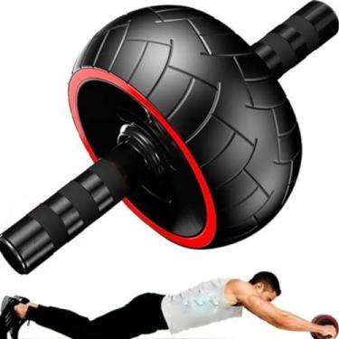 Imagem de Roda Exercício Abdominal Rolo Abdomen Exercícios Lombar com Tapete Rodinha Profissional