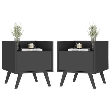 Imagem de Kit com 2 Mesas de Cabeceira 40cm Retrô Multimóveis V4044