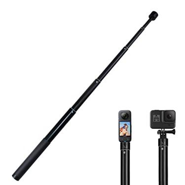 Imagem de Bastão de selfie invisível de 130 cm compatível com GoPro Hero 13 12 11 10 9 AKASO EK7000 Brave 4 Brave 7 LE Insta360 DJI Osmo Action e mais, mastro de extensão de 30-130 cm monopé de alumínio com