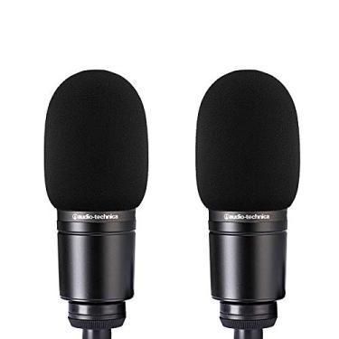 Imagem de 2 peças AT2020 capa de espuma de microfone para-brisas filtro pop preto compatível com Mic Audio Technica AT2020 ATR2500 AT2035 AT2050 AT4040 microfone condensador cardioide redução de ruído