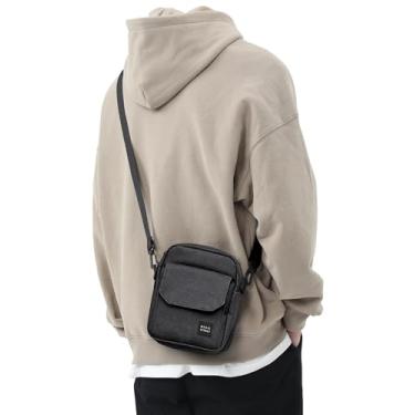 Imagem de Bolsa tiracolo pequena bolsa de ombro lateral para homens, mulheres, mini bolsa mensageiro, Preto, Small, Durável