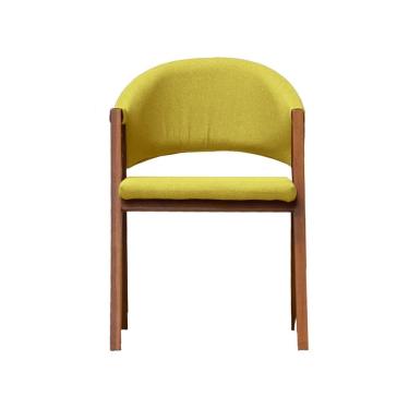 Imagem de Cadeira de Jantar Essencial Luxo Veludo Amarelo