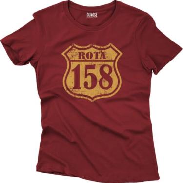 Imagem de Camiseta Algodão Feminina Rota 158 Tamanho:M;Cor:Vinho