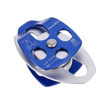 Imagem de Luzhengyang Polia dupla 32KN para sistema de reboque de escalada e espeleologia certificado CE | peso, compacto e | Escalada, rapel, transporte, trabalho de árvore | Rolamento de esferas de liga de